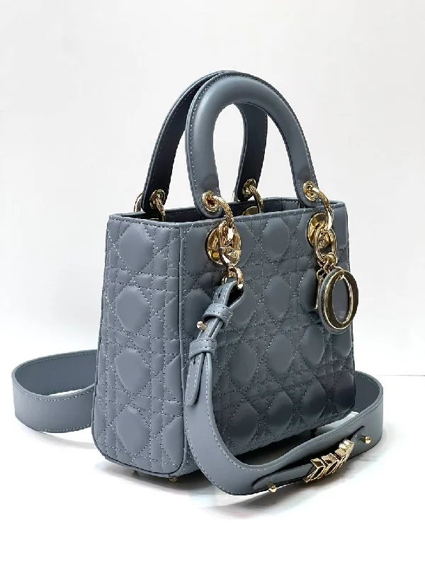 Christian Dior tote bags with a double - handle and shoulder - strap optionChristian Dior LADY DIOR MY ABCDior Denim Blue Cannage