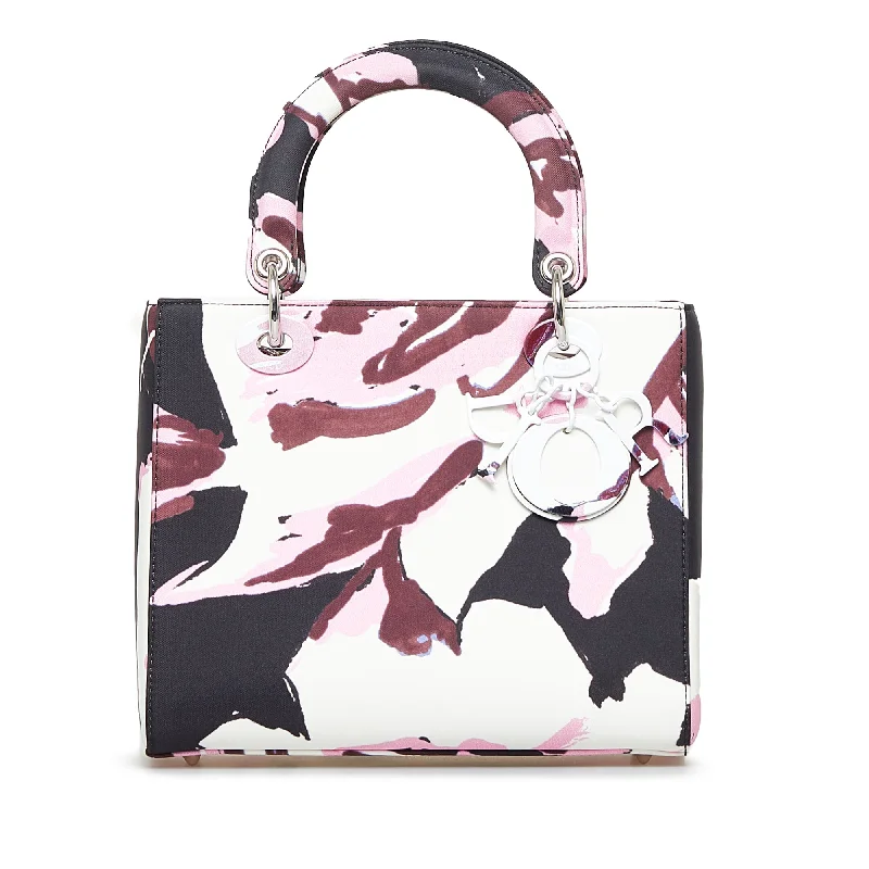 Christian Dior Saddle bags with a patent leather finish for a shiny lookDior Floral Graffiti Lady Dior Medium Multicolor Canvas