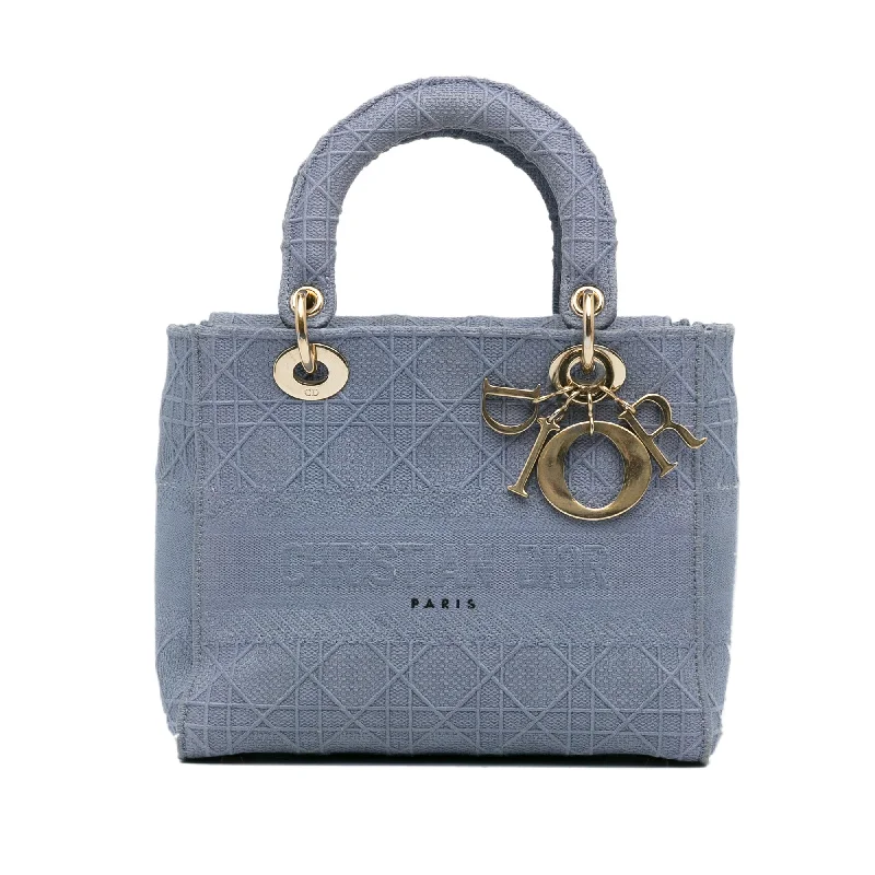 Contemporary Christian Dior handbags with a unique shapeDior Lady D-Lite Medium Blue