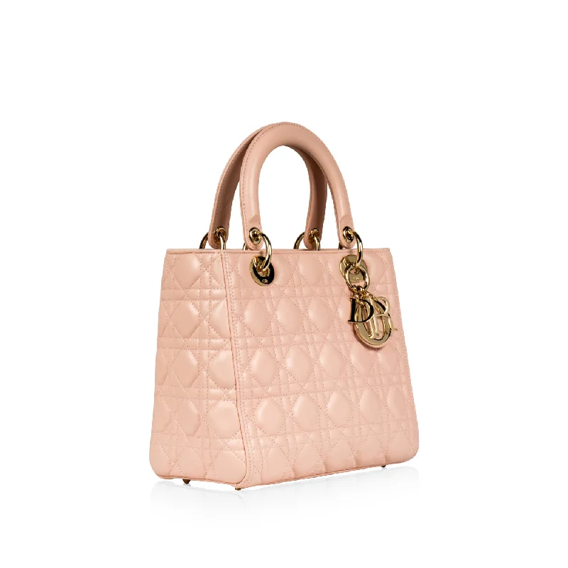 Christian Dior tote bags with a double - handle and shoulder - strap optionLady Dior Medium - Blush PInk