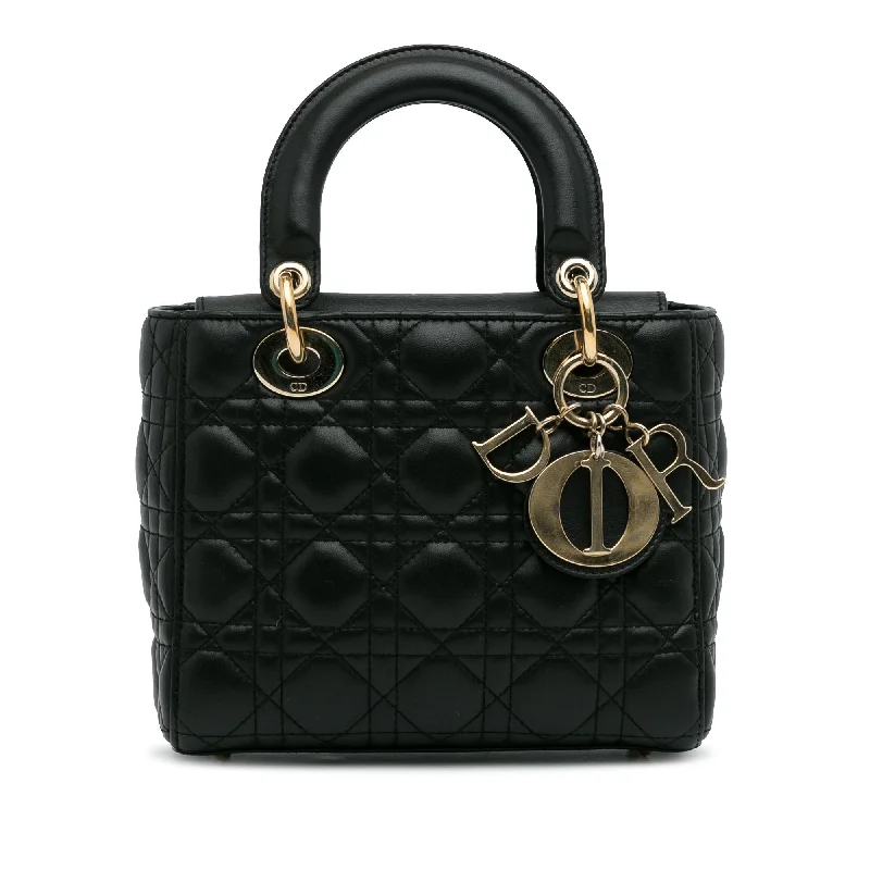 Christian Dior tote bags with a double - handle and shoulder - strap optionDior Lady Dior My ABCDior Small Black Cannage Quilted Leather