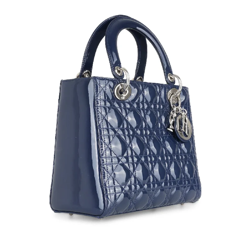 Christian Dior handbags with a snap - button closure and a decorative buckleMedium Lady Dior - Patent