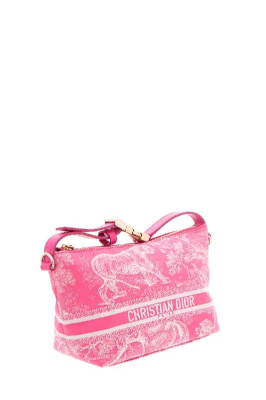 Christian Dior crossbody bags with a front - flap pocket for easy accessDior Pink Toile de Jouy DiorTravel Nomad Handbag