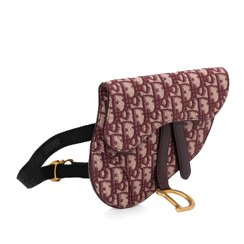 High - fashion Christian Dior bags with a geometric patternDior Saddle Bag Red Oblique Canvas