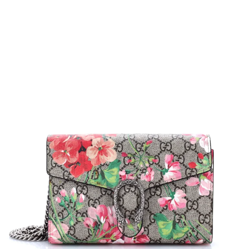 Trendsetting Christian Dior crossbody bags with a colorful strapDionysus Chain Wallet Blooms Print GG Coated Canvas Small