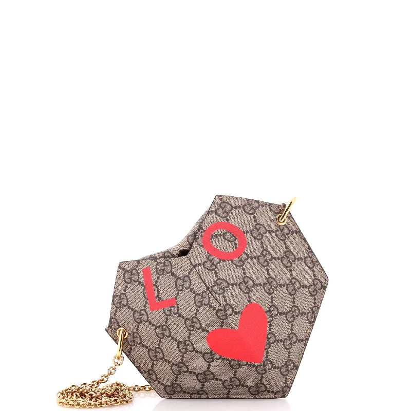 Stylish Christian Dior shoulder bags with a tassel - adorned zipperValentine's Day Heart Bag Printed GG Coated Canvas Small