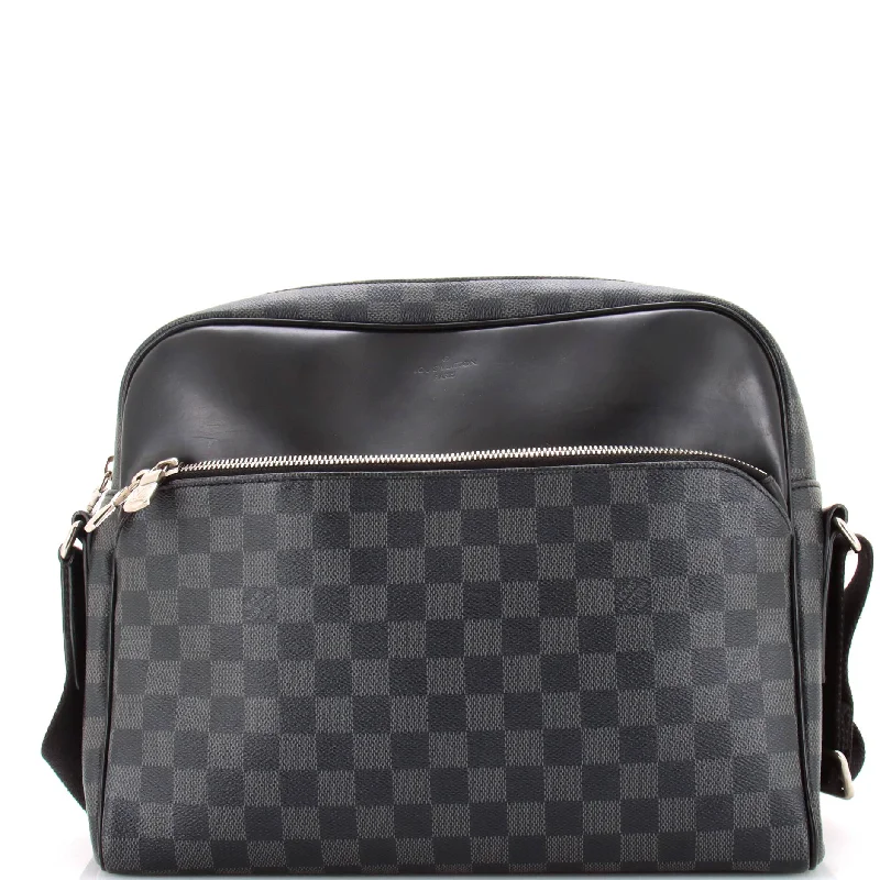 Christian Dior tote bags with a printed Dior logo on the frontDayton Reporter Bag Damier Graphite PM