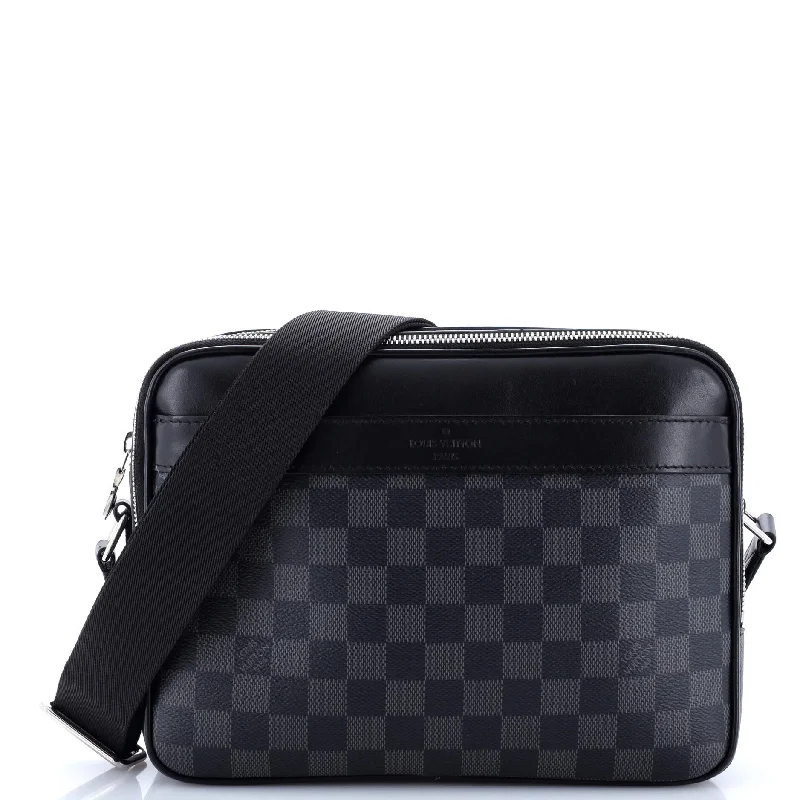 Christian Dior Saddle bags with a patent leather finish for a shiny lookTrocadero NM Messenger Damier Graphite PM