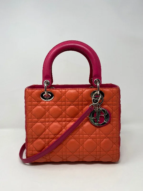 Christian Dior bags with a side - pocket for holding a water bottleLady Dior by Dior medium size