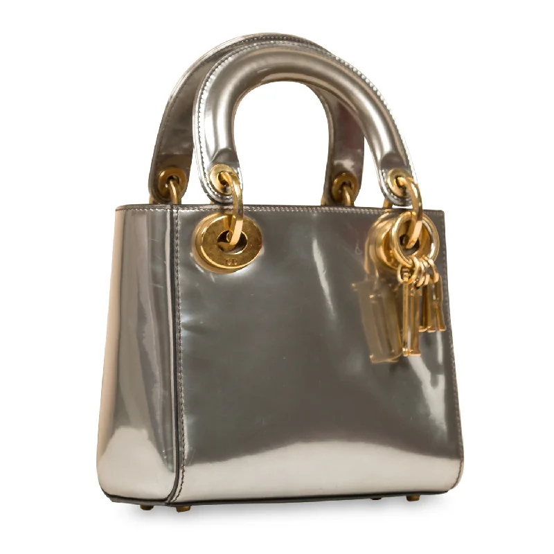 Trendsetting Christian Dior crossbody bags with a colorful strapLady Dior - Silver Patent Leather