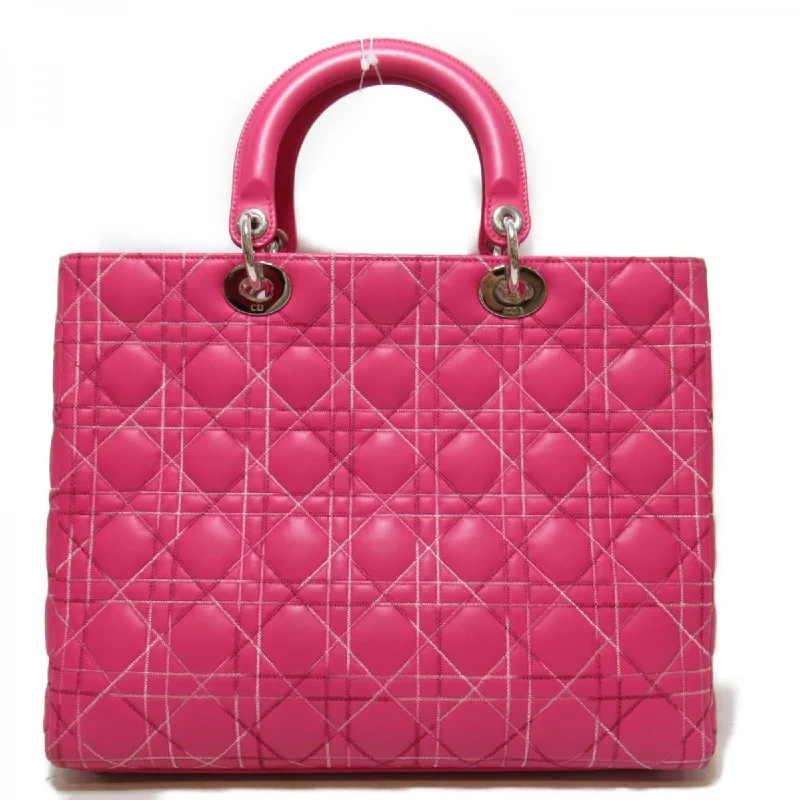 Christian Dior handbags with a snap - button closure and a decorative buckleLarge Cannage Leather Lady Dior