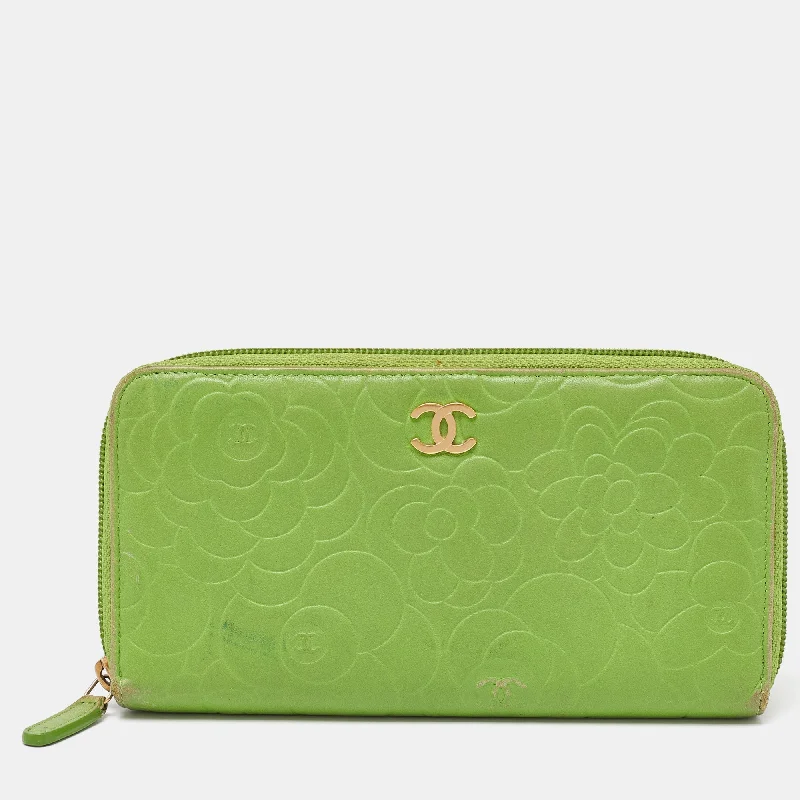 Chanel Small Crossbody Bag for TravelChanel Small Crossbody Bag for TravelCHANEL Green Leather Camellia Zip Around Wallet